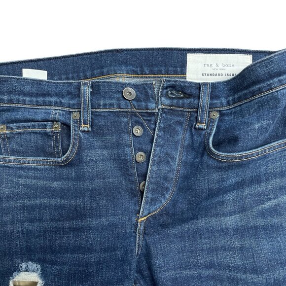 RAG & BONE JEANS STANDARD ISSUE FIT 1 EXTRA SLIM MENS 30 SELVEDGE MADE IN USA - Picture 5 of 15